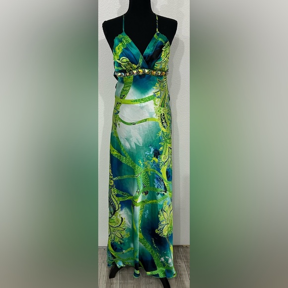 Josh & Jazz Dresses & Skirts - Josh & Jazz Sleeveless Beaded Satin Prom Dress - Multicolored- 9/10 - Used